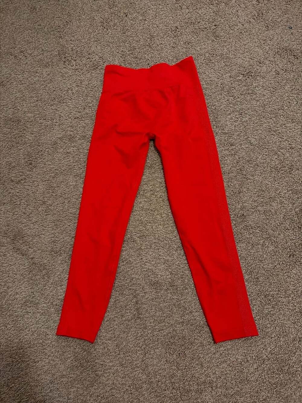 Diosa Fit Red Seamless High-Waisted Ribbed Leggings